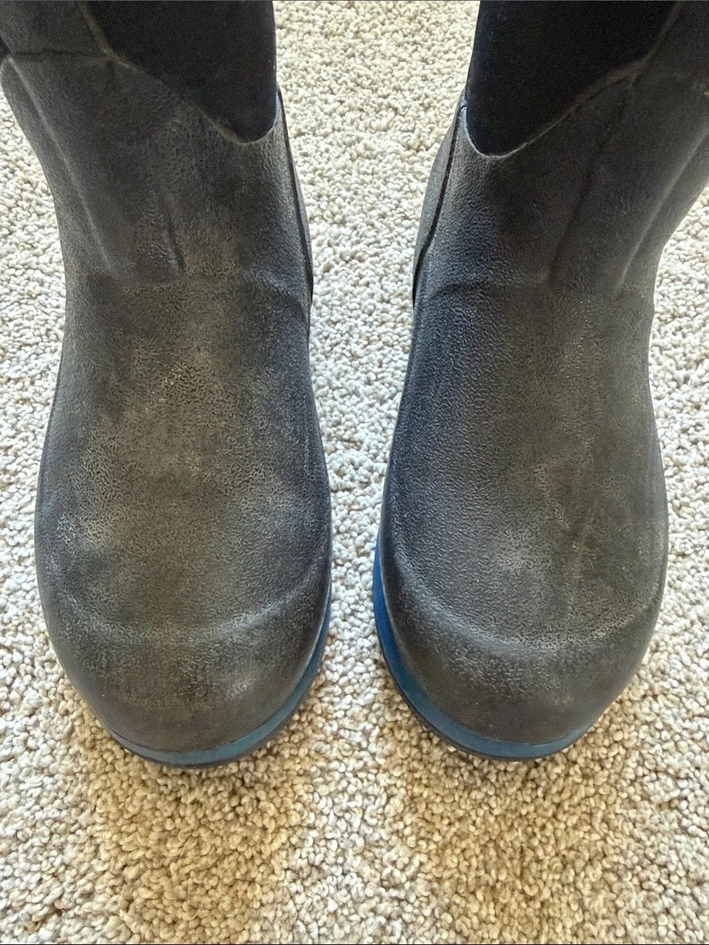 Muck Boot Kids Element Black Waterproof Pull-On Boots Blue Trim